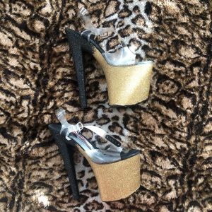 Tiffany Glitter heels. Dance heels. 8 inch. sz 7